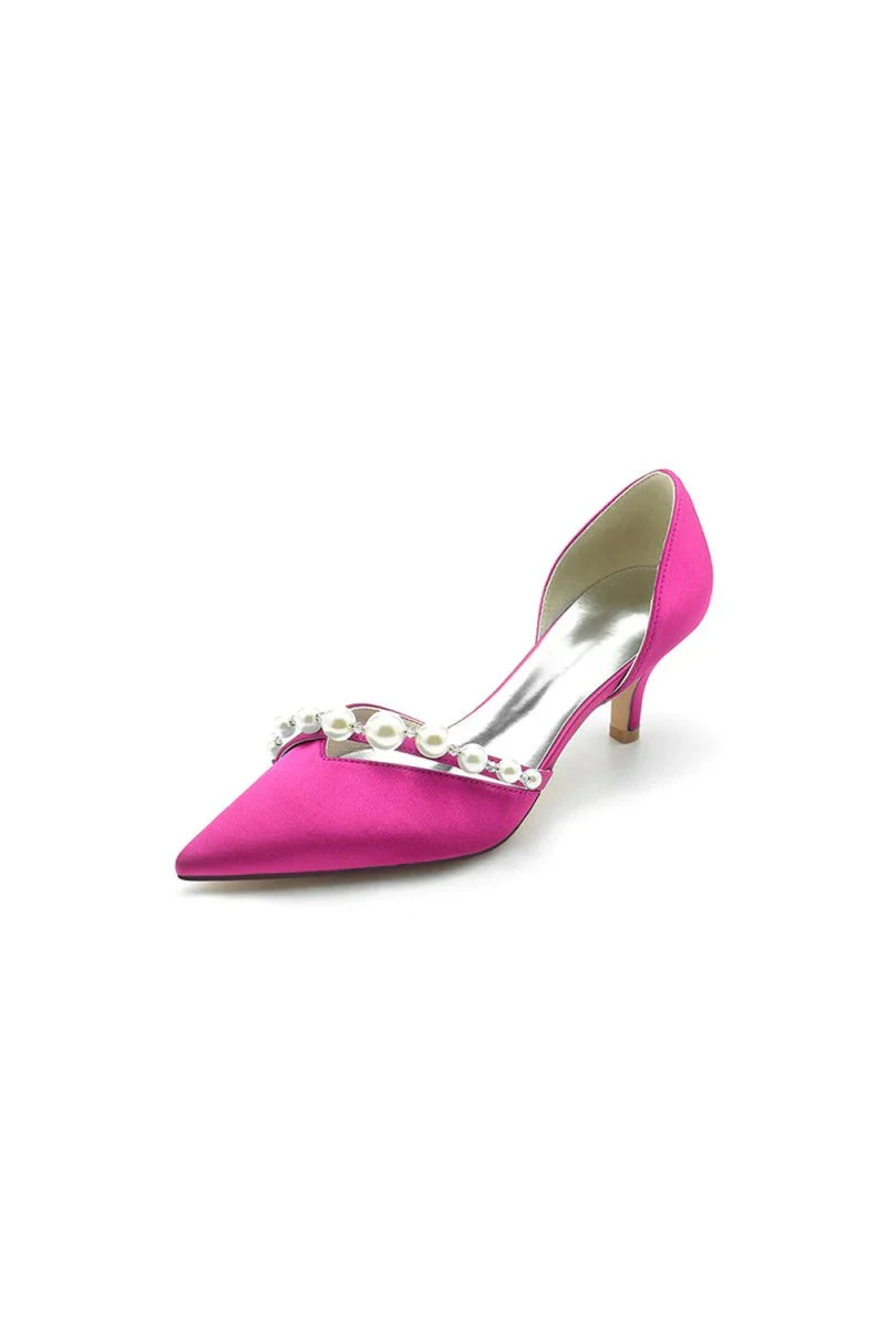 Pearl Pointed Toe Stiletto Heels