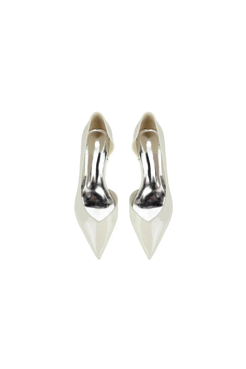 Burgundy Pointed Toe Flats with a Sleek Finish