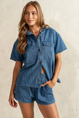 Daisy Striped Button Up