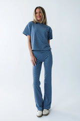 Jannet Striped Pants in Navy