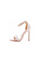Open Toe lace Ankle Strap Wedding High Heel