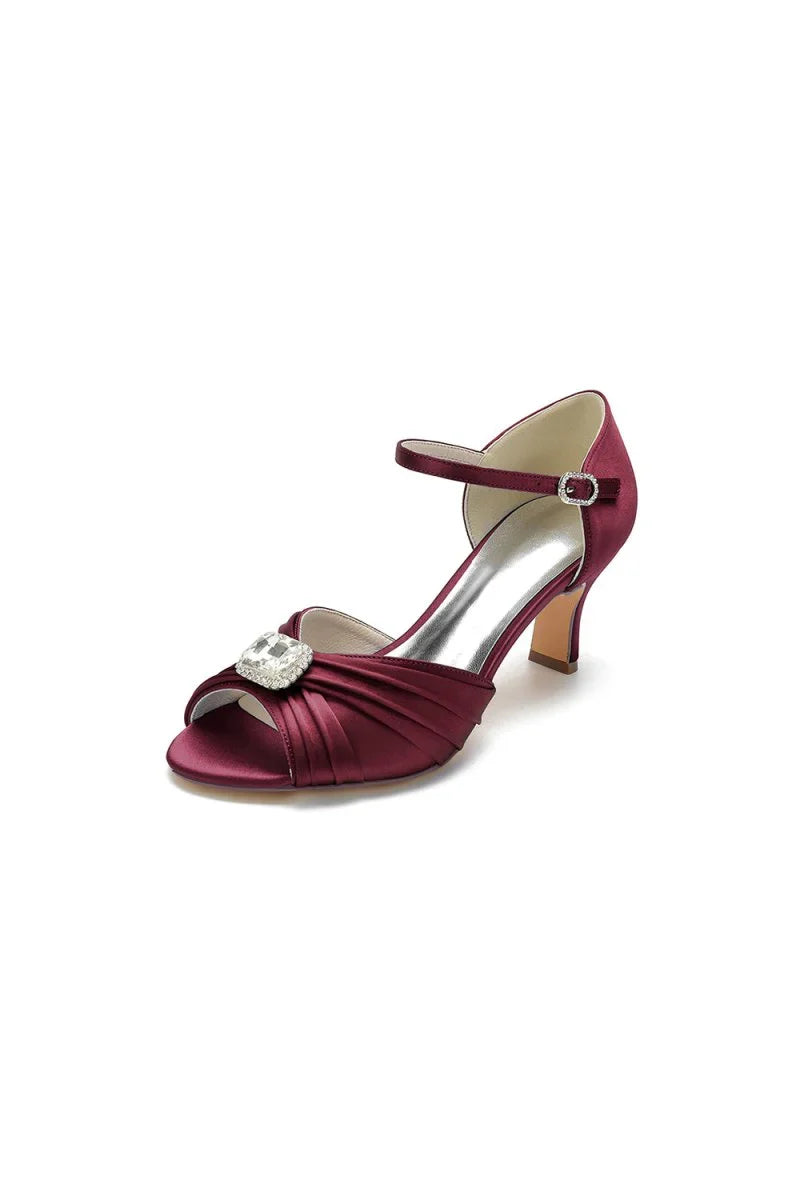 Elegant Blue Pump with Silver Buckle Accent