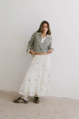 Bluebell Embroidered Midi Skirt FINAL SALE