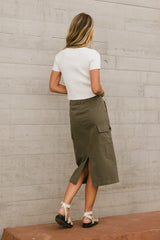 Damon Cargo Skirt in Olive FINAL SALE