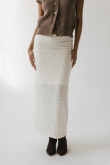 Jozette Lace Midi Skirt in Ivory