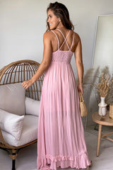 Rose Crochet Top Maxi Dress