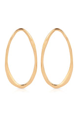 Hammered Large Oval Earrings