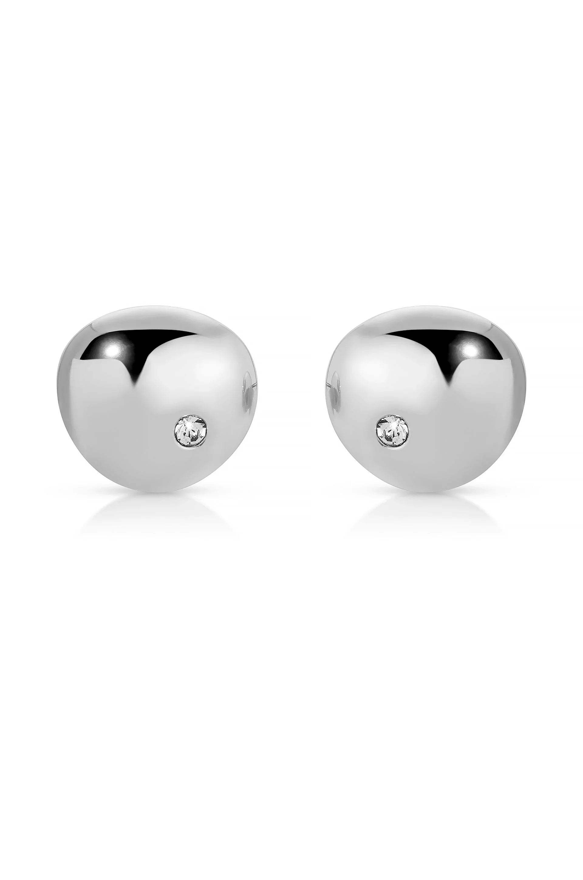 Polished Pebble Crystal Stud Earrings