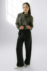 Gemma Satin Wide Leg Pants in Black FINAL SALE