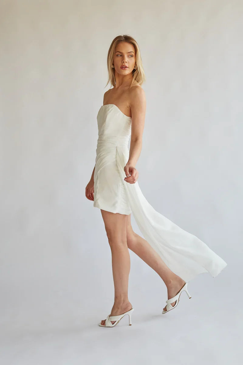 Ariana Strapless Draped Mini Dress