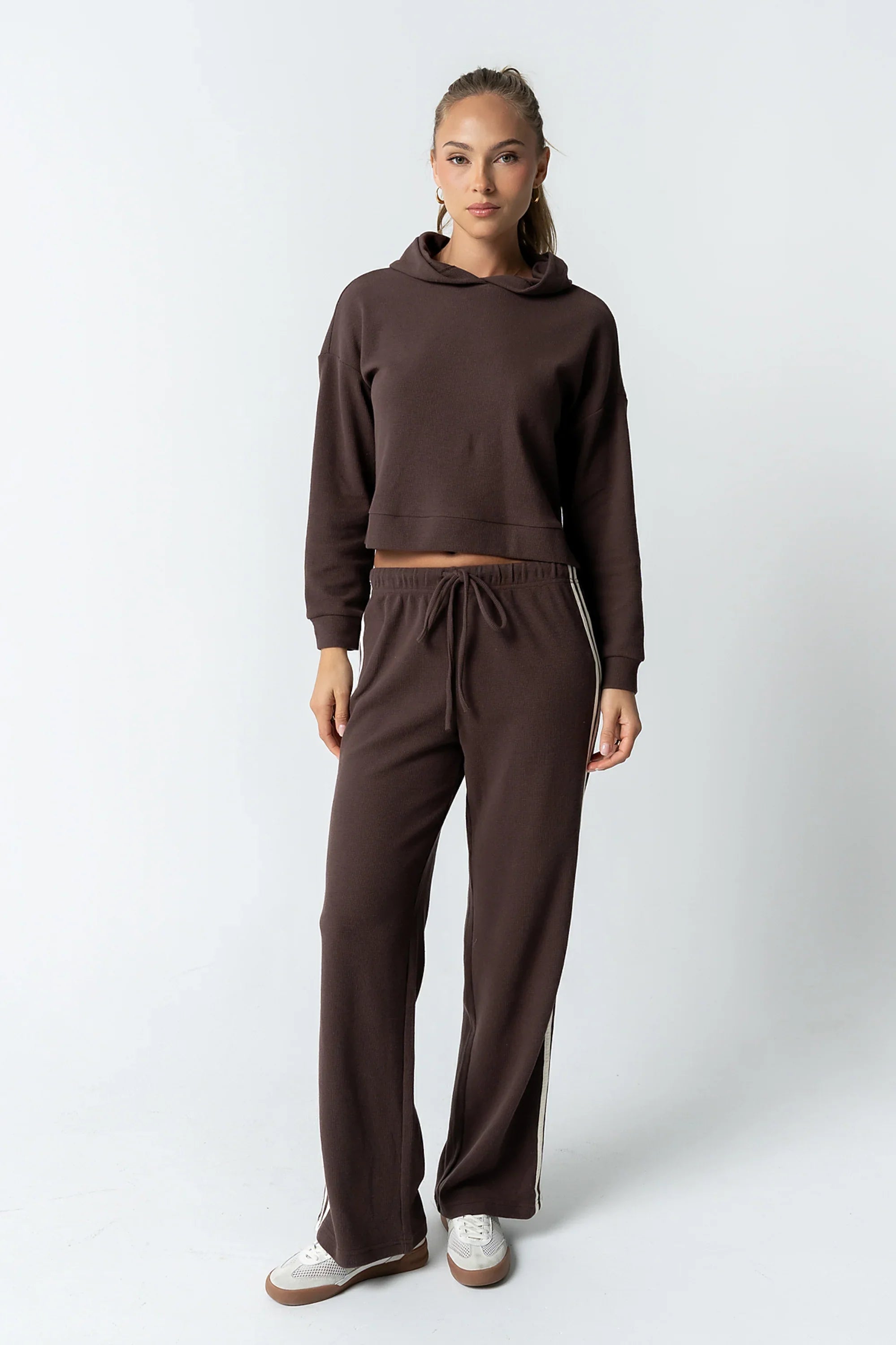 Kourtney Waffle Knit Pants in Brown