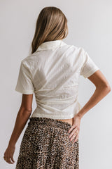 Brandy Ruched Button Up in Cream FINAL SALE