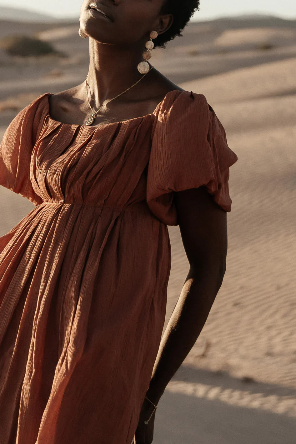 Dasha Textured Mini Dress in Terracotta FINAL SALE