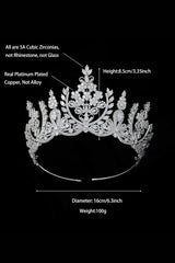Silver Cubic Zirconia Tall Queen Round Tiara