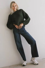 Zaidee Knit Sweater in Hunter Green FINAL SALE