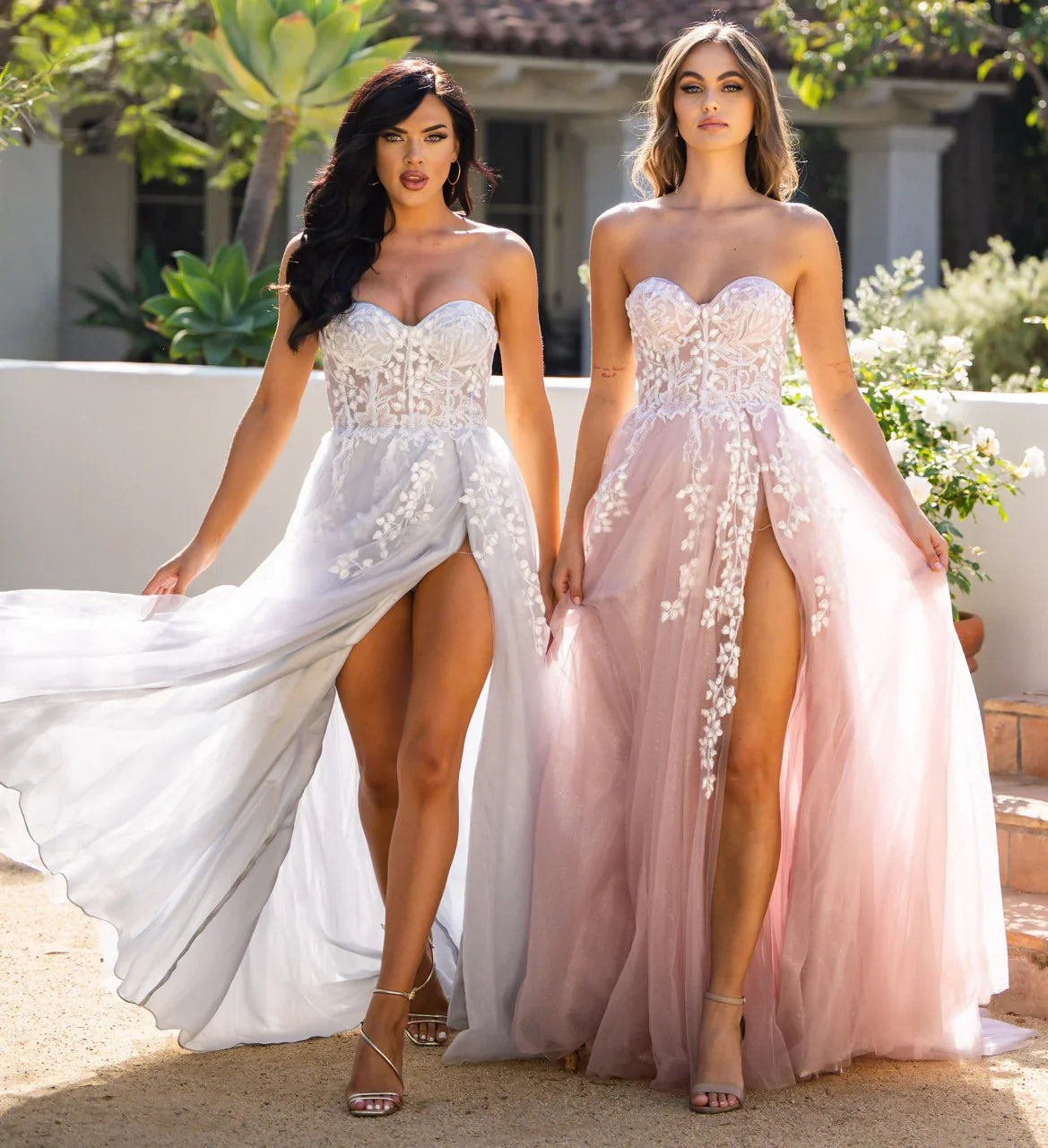 SOLAINE GOWN HAZE BLUE STRAPLESS BUSTIER CORSET A LINE DRESS
