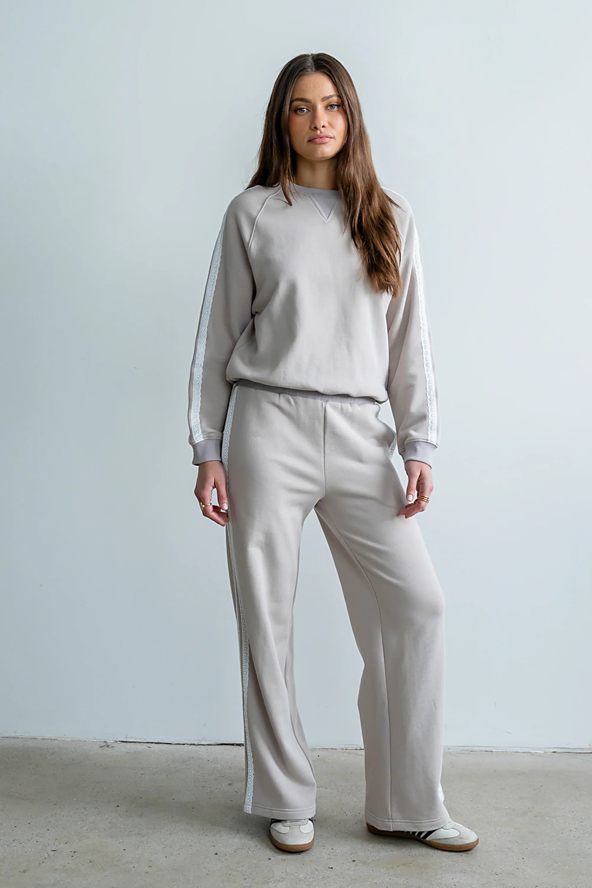 Mickey Wide Leg Jogger in Taupe