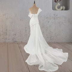 Mermaid Ruched Off Shoulder Beauty Wedding Dress with Train