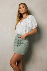 Tate Mini Skirt in Sage FINAL SALE