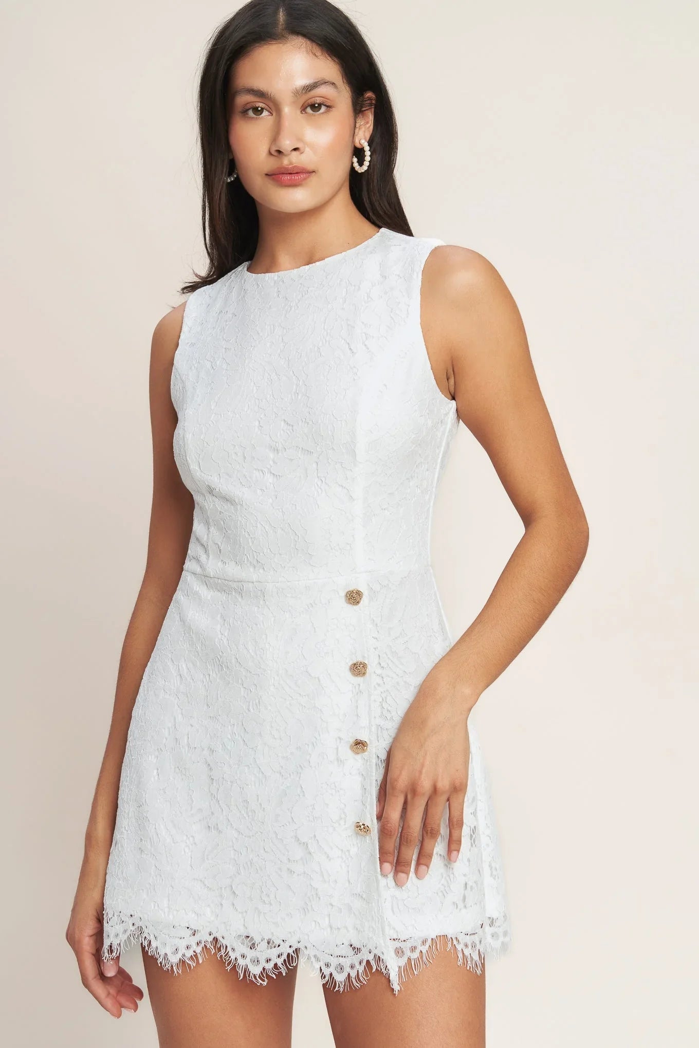 CONFIDENTLY YOURS WHITE LACE SKORT ROMPER
