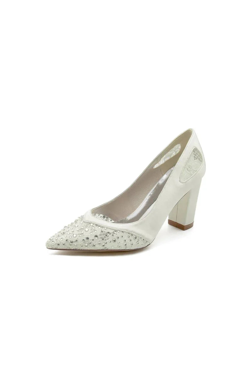 Beaded Wedding Shoes with Rhinestone