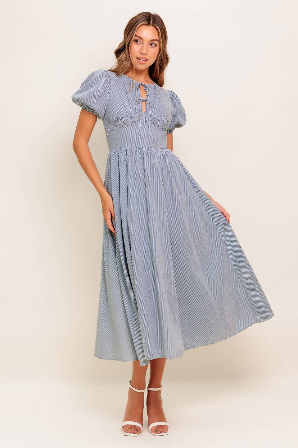 CHERIE MIDI DRESS BLUE FINAL SALE
