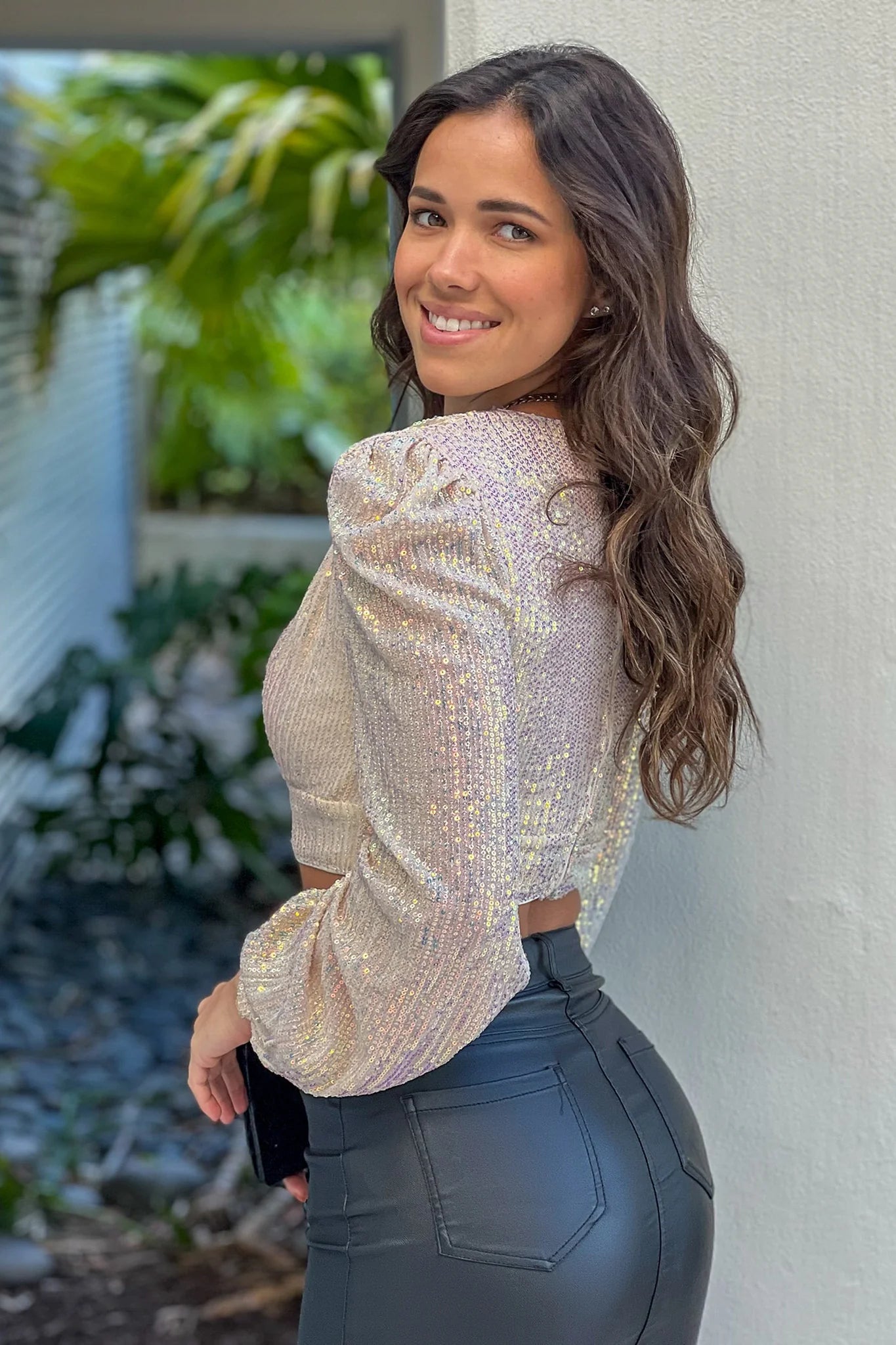 Opal Sequin Crop Top