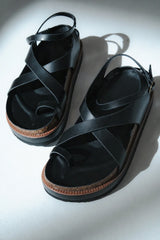 Carol Strappy Sandal in Black