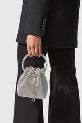 Womens Small Rhinestone Clutch Bucket Bags