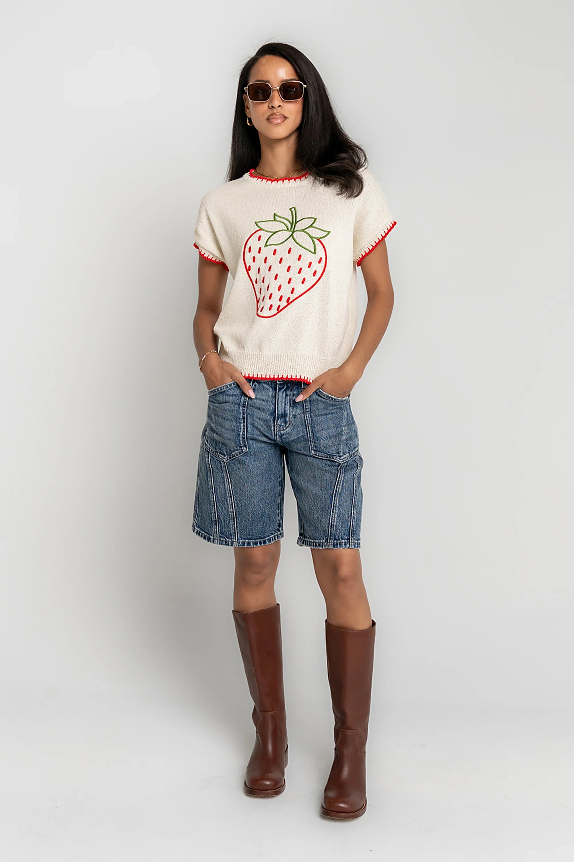 Chloe Embroidered Sweater Tee
