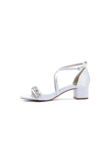 Open Toe Crystal Hollow Out Chunky Heels