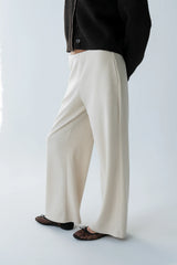 Ronda Ribbed Wide Leg Pants in Oatmeal