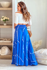 Royal Blue Tie Dye Maxi Skirt