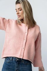 Carlie Knit Cardigan in Pink