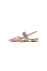 Nude Pink Womens Shoes with Silver Accents