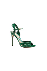 Gold Knotted Stiletto High Heel Sandals