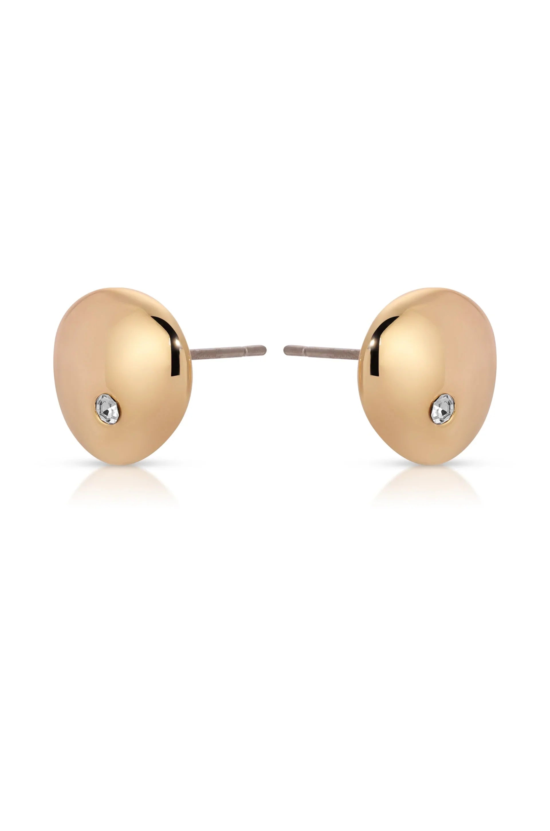 Polished Pebble Crystal Stud Earrings