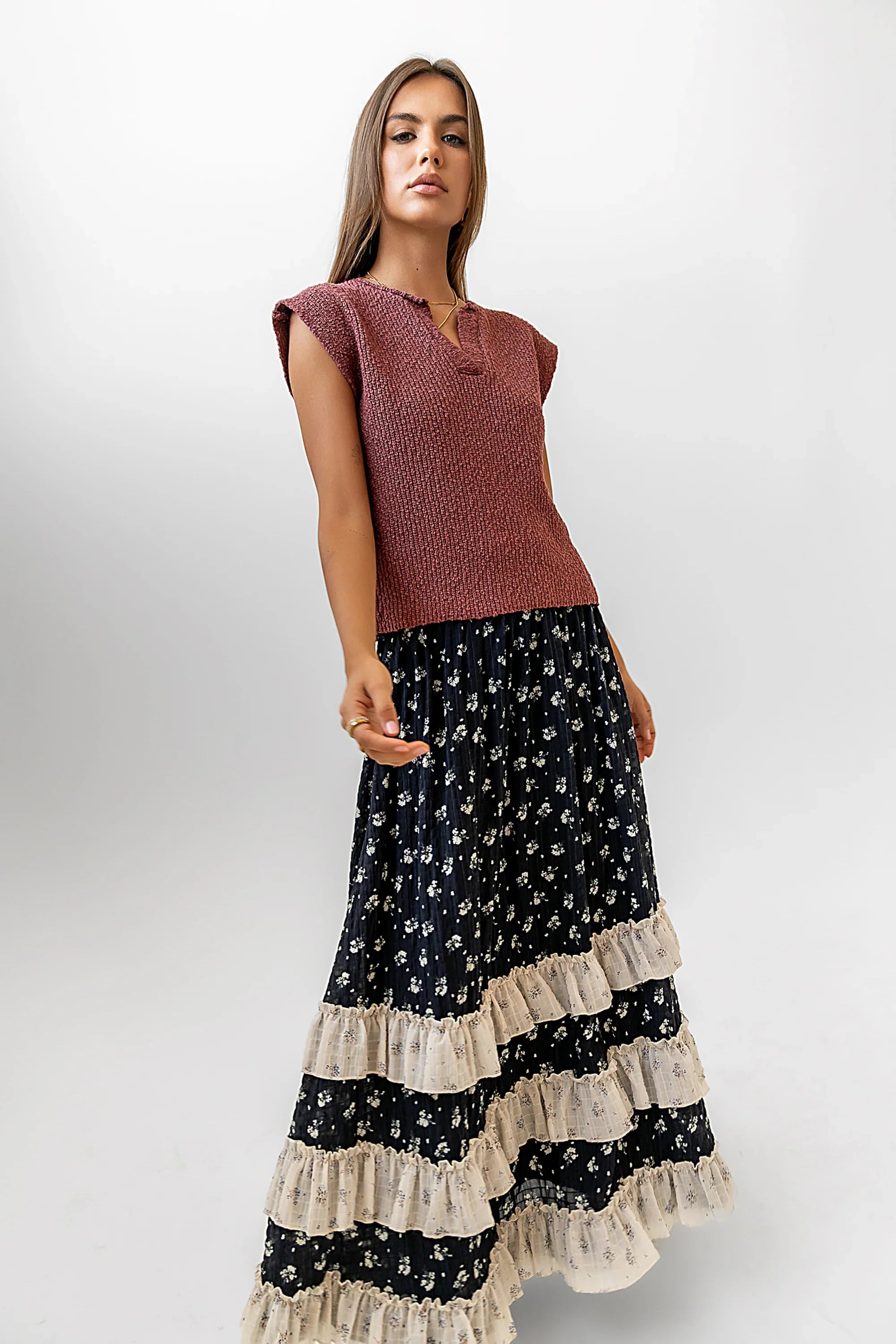 Aries Floral Maxi Skirt FINAL SALE
