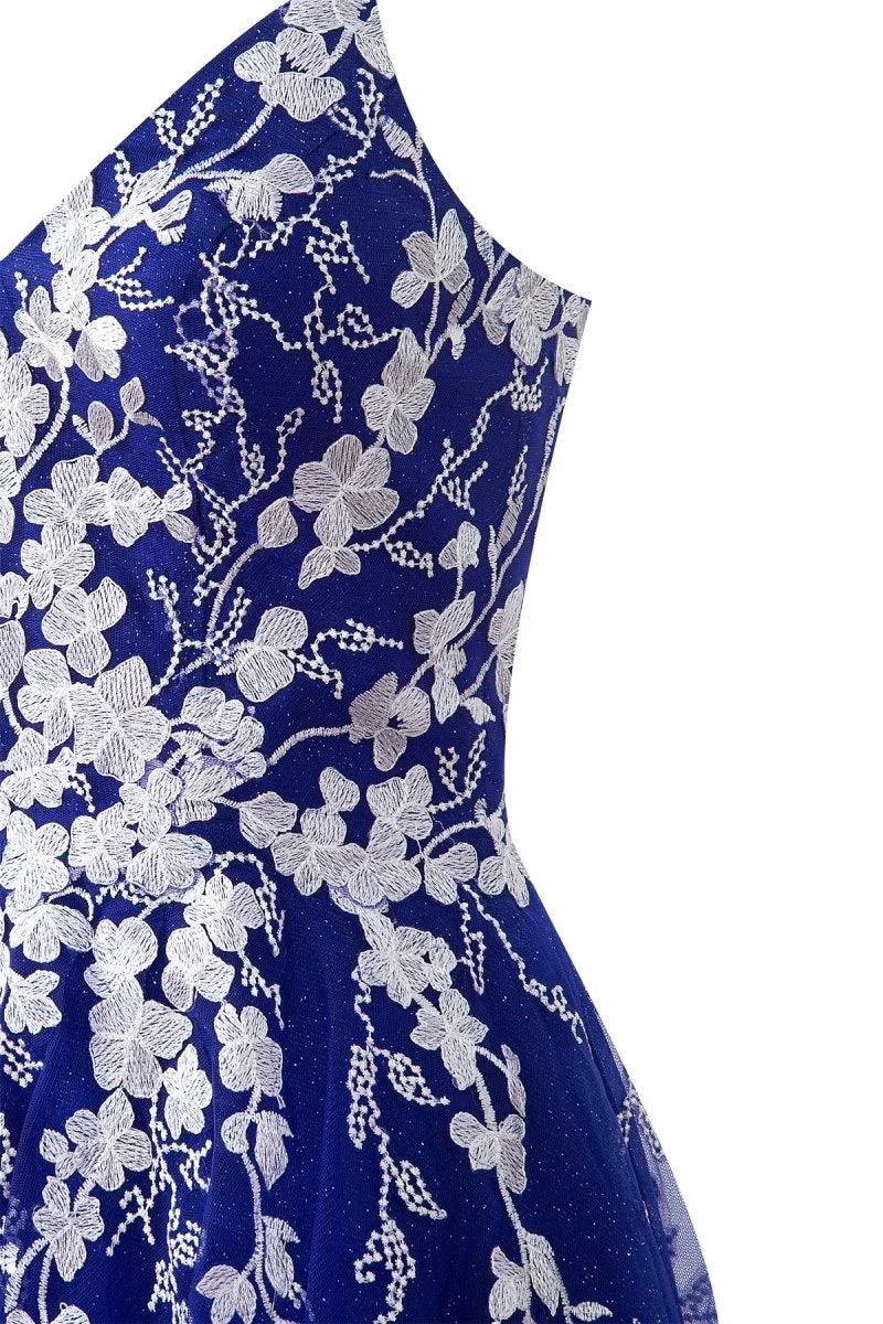 Aline Short Glitter Tulle Homecoming Dress with Appliques