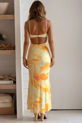 Yellow Floral Mermaid Dress