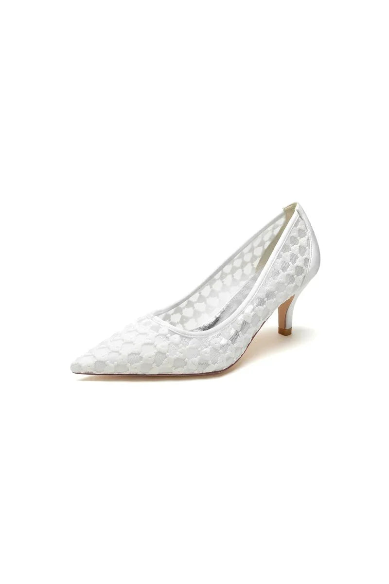 Lace Pointed Toe Wedding Stiletto Heels