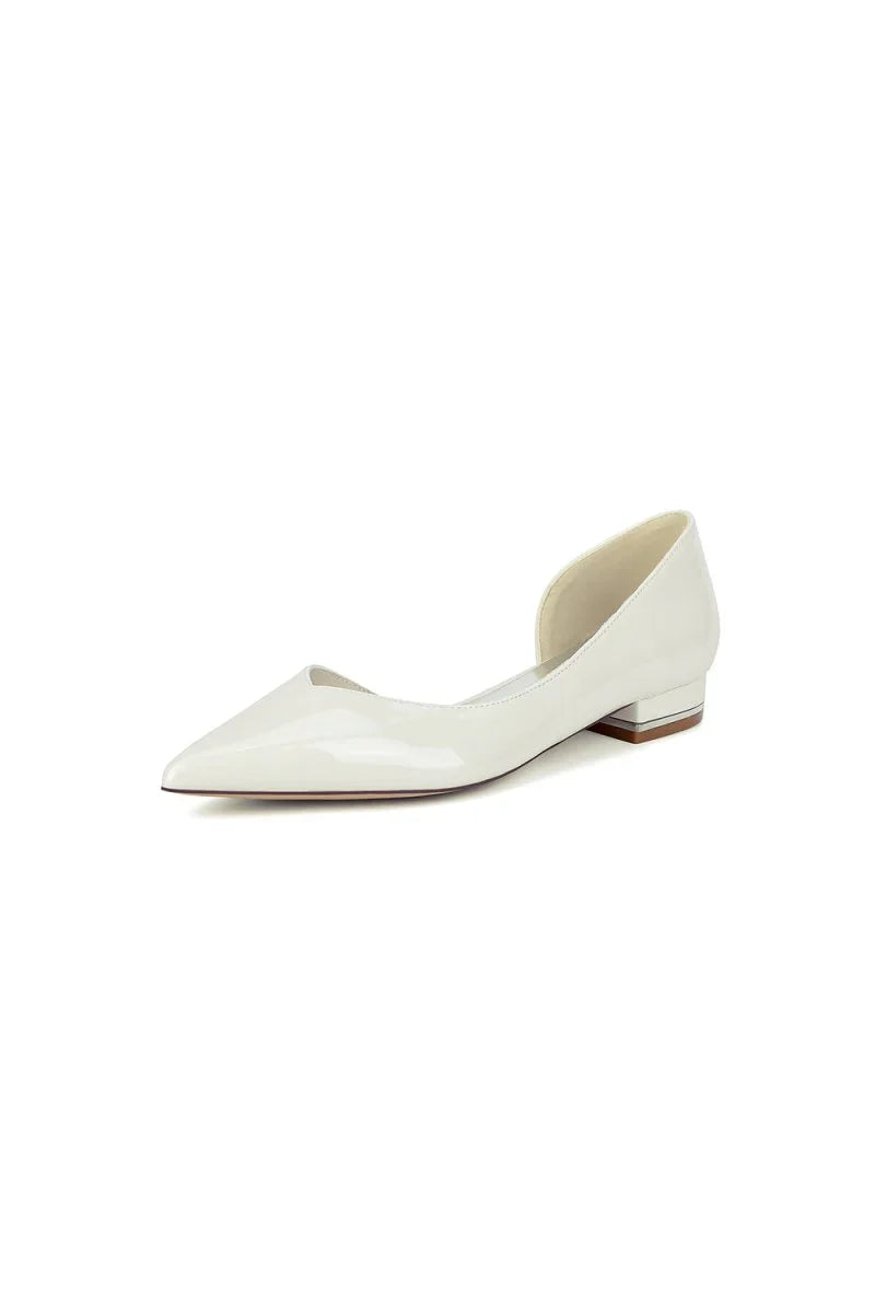 Burgundy Pointed Toe Flats with a Sleek Finish