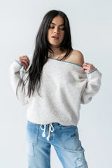 Kellie Contrast Sweater in Beige
