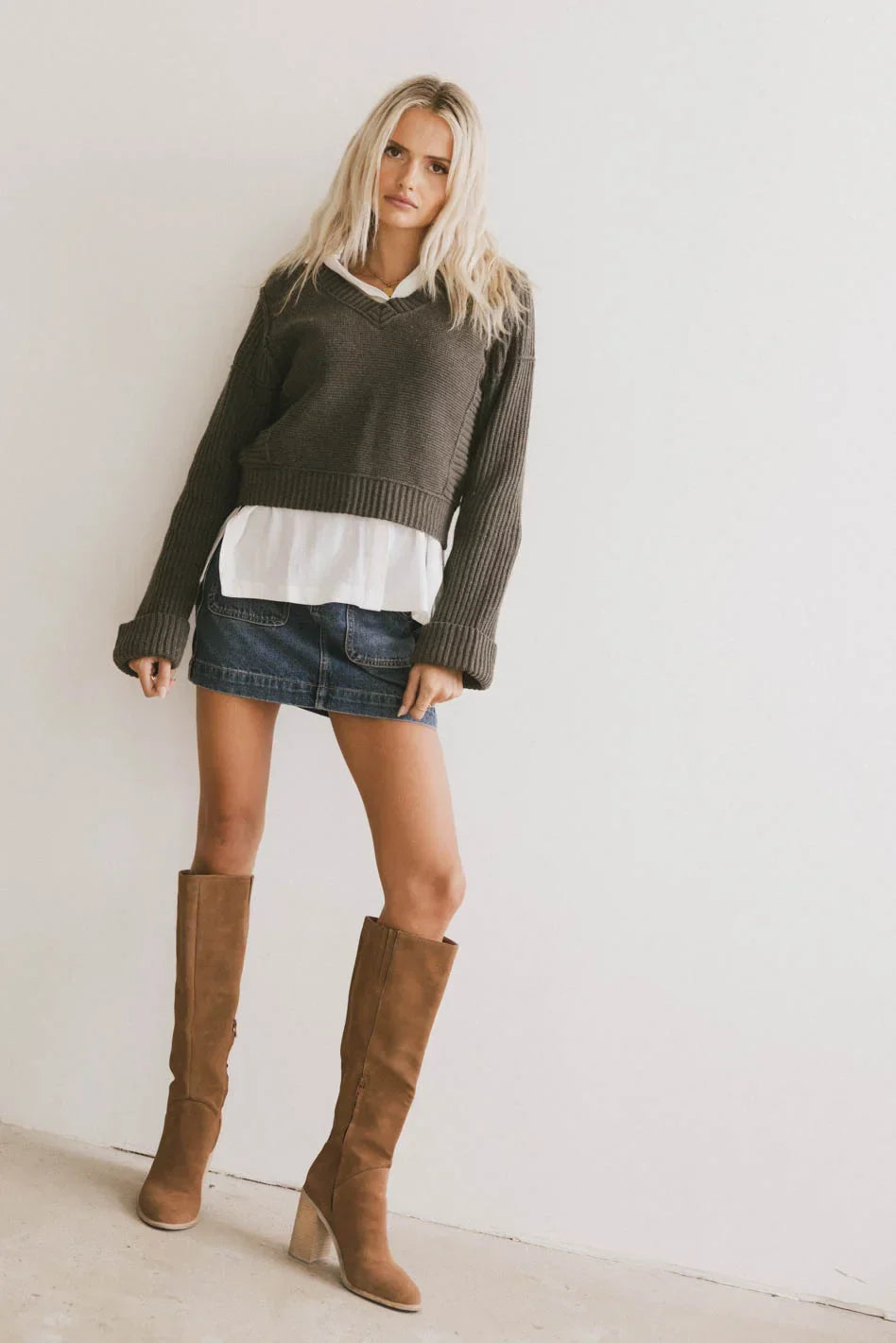 Serena Knit Sweater in Olive FINAL SALE