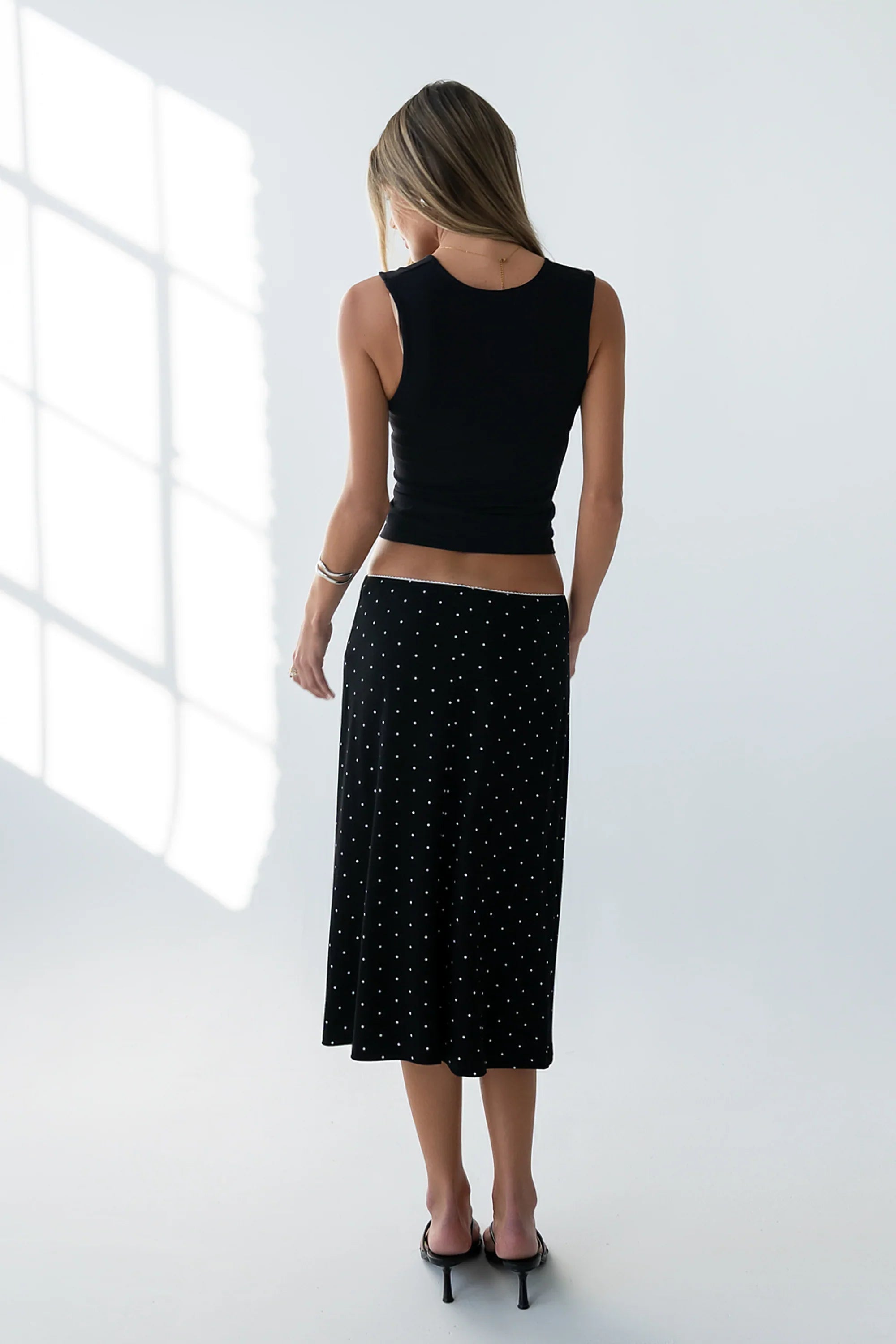 Jordyn Polka Dot Skirt in Black