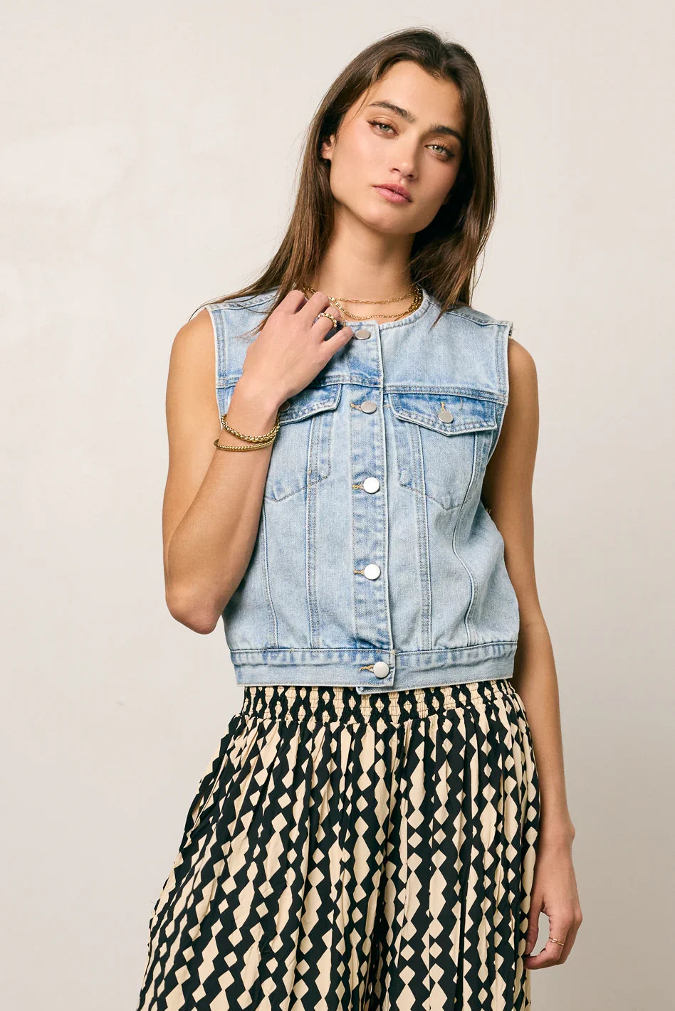 Aiden Denim Vest FINAL SALE