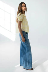 Nelly Gingham Blouse in Yellow
