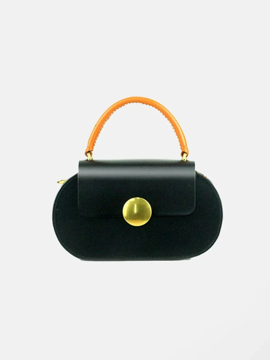 Womens Mini Flap Genuine Leather Clutch Bags with Crossbody Strap