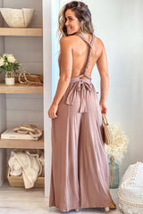 Mocha Multi Tie Jumpsuit