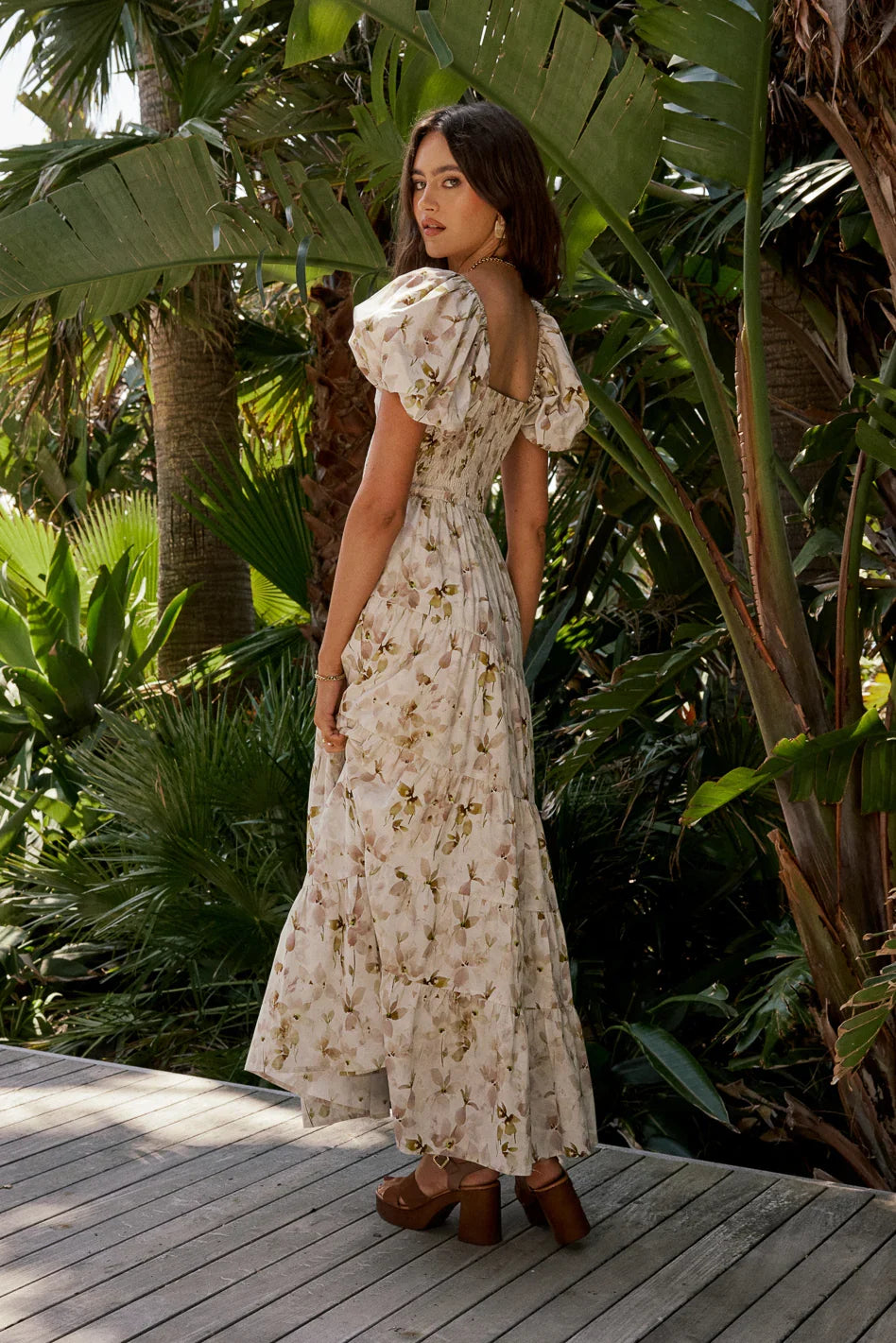 Robbie Floral Midi Dress in Mauve FINAL SALE
